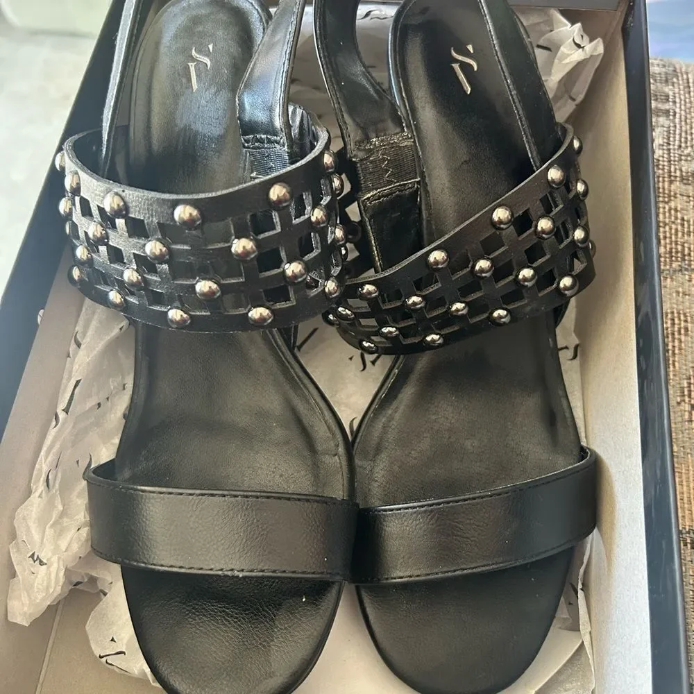 Simply Vera Vera Wang Black Wedge Shoes with Studded Details